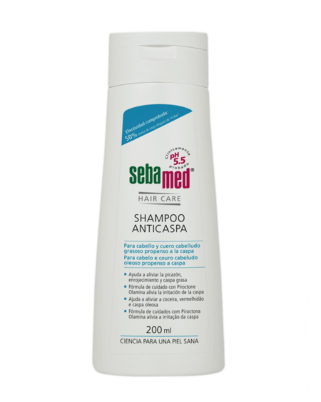 Shampoo Anticaspa, Higiene Diaria Cabello Graso y con Caspa 200ML